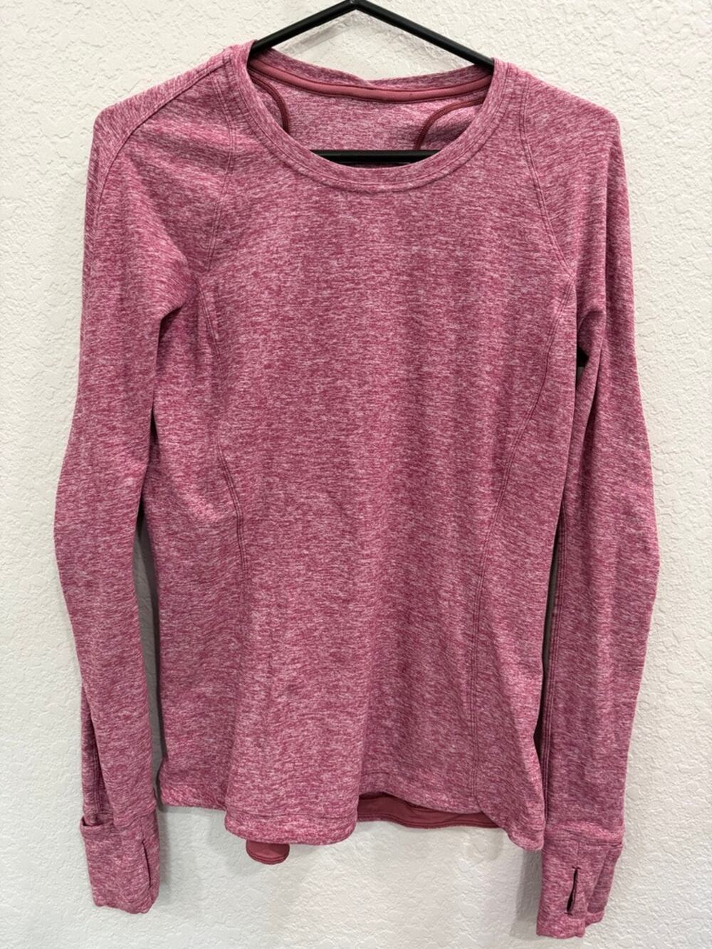 Lululemon Runderful Long Sleeve Heathered Misty Merlot 10